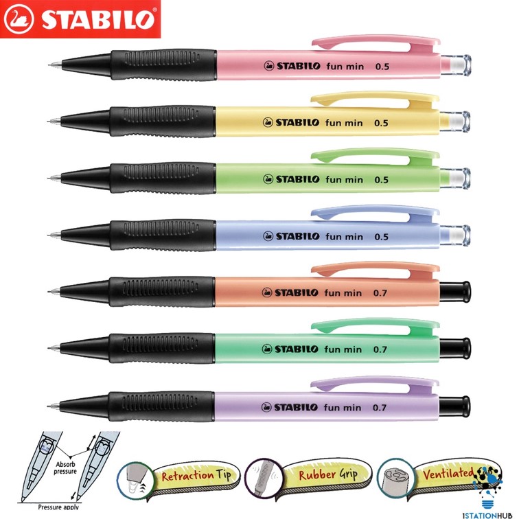 Stabilo Fun Min Mechanical Pencil 1pc 3825 0.5mm 3827 0.7mm Pastel