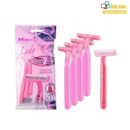 [Value Pack] Max Razor Pink 2 Plus 5pc Lady Women 2 Blades Disposable ...
