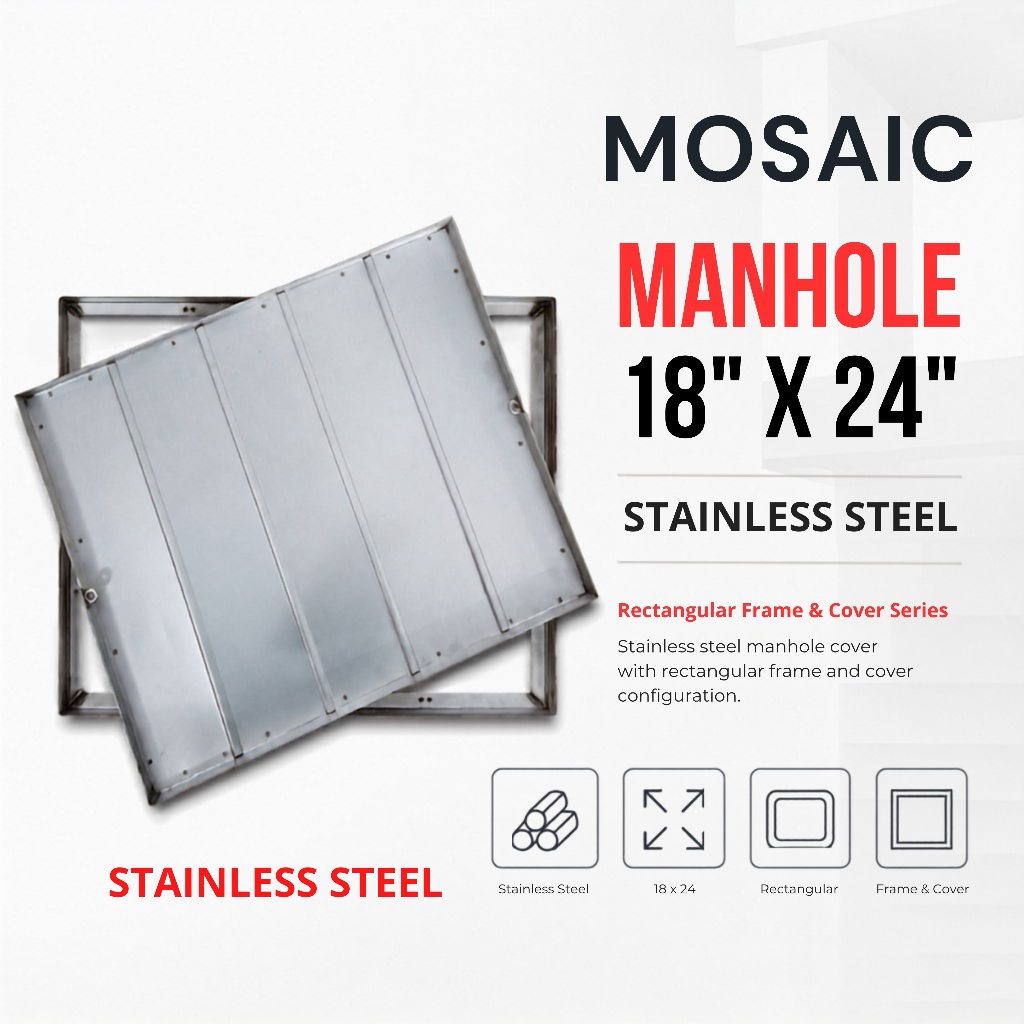 【MANHOLE】CAST IRON MANHOLE 18"x24" / stainless steel manhole aluminium / tiles mosaic manhole man ho