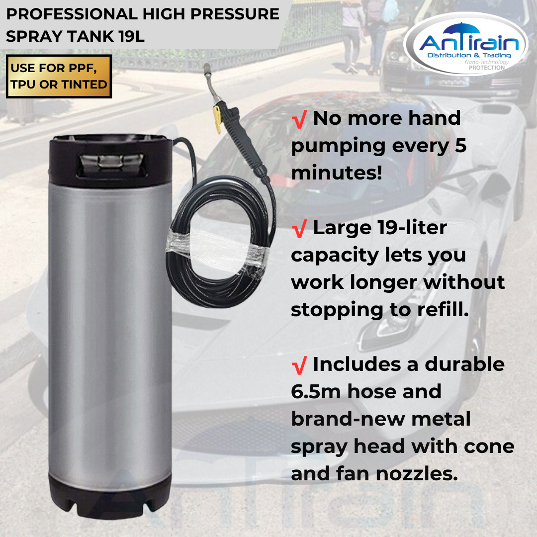 PROFESSIONAL HIGH PRESSURE SPRAY TANK 19L (USE FOR PPF, TPU OR TINTED, CAR PPF INSTALLATION, TPU FIL