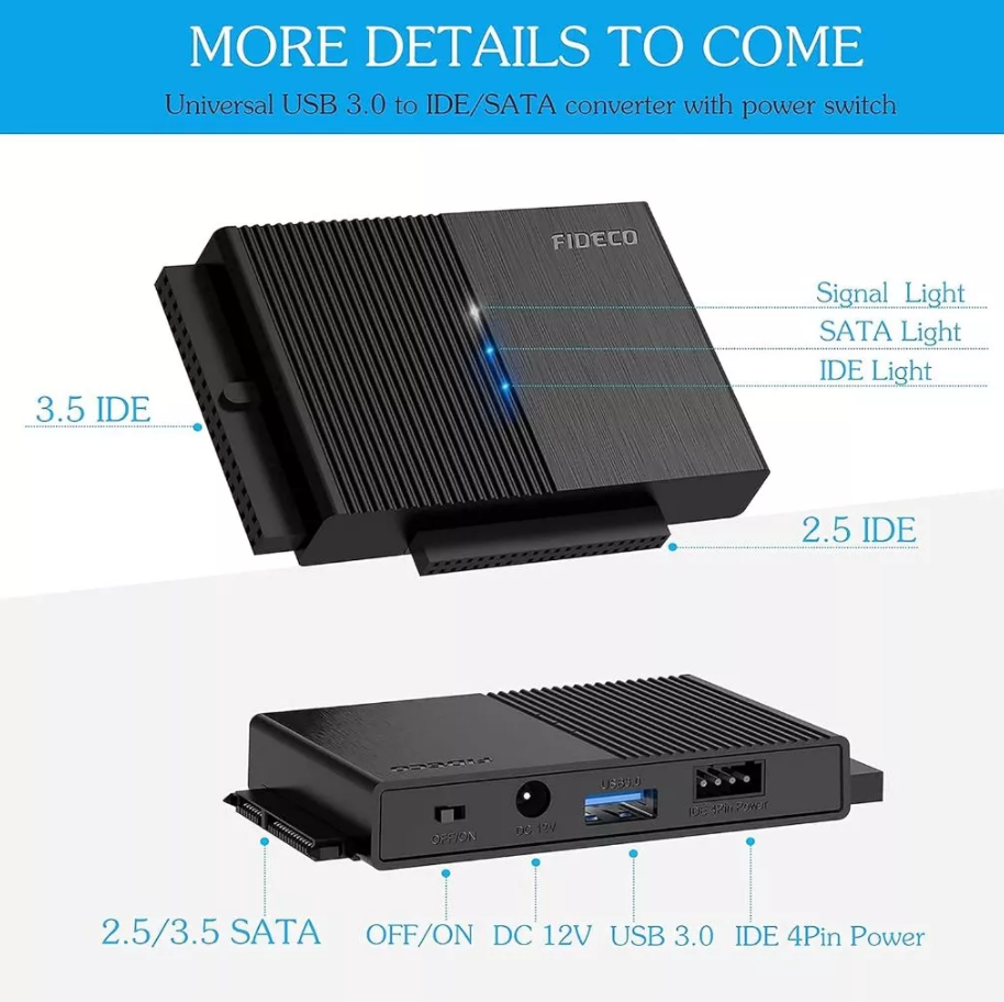 Fideco Usb Ide Sata Adapter Cd Player FIDECO Ide Sata To Usb