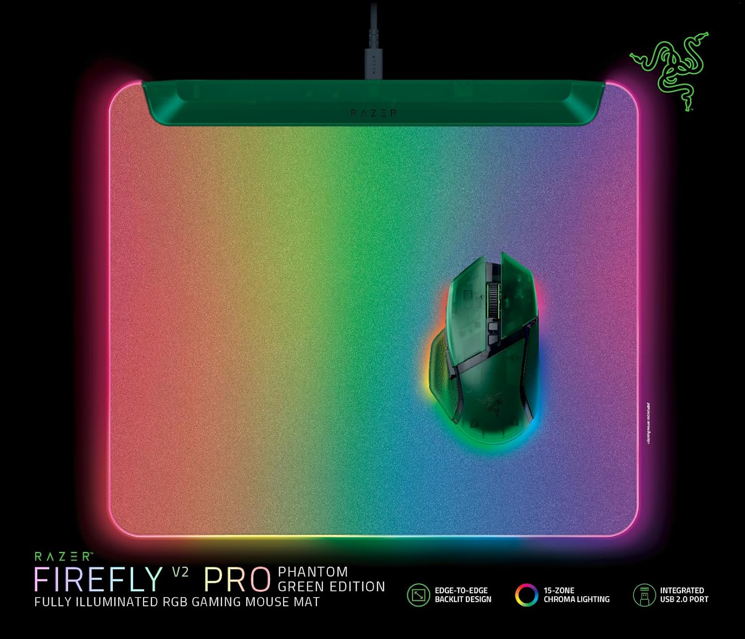 Razer Firefly V2 Pro Fully Illuminated Gaming Mouse Mat with