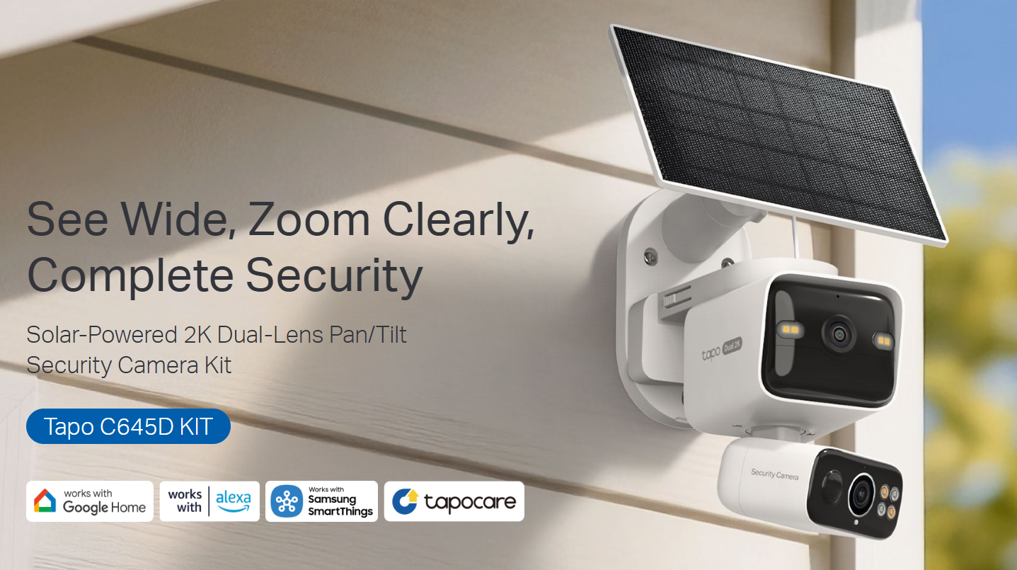 TP-Link Tapo C645D KIT Solar-Powered Dual-Lens Pan/Tilt Security 