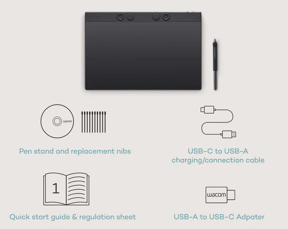 WACOM Intuos 3 - Zone de travail A4 (23x30cm) tablette graphique USB PC