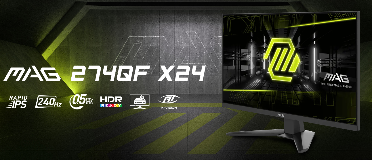 MSI MAG 274QF X24 2560x1440 (WQHD) 240Hz 27” Flat Gaming Monitor 