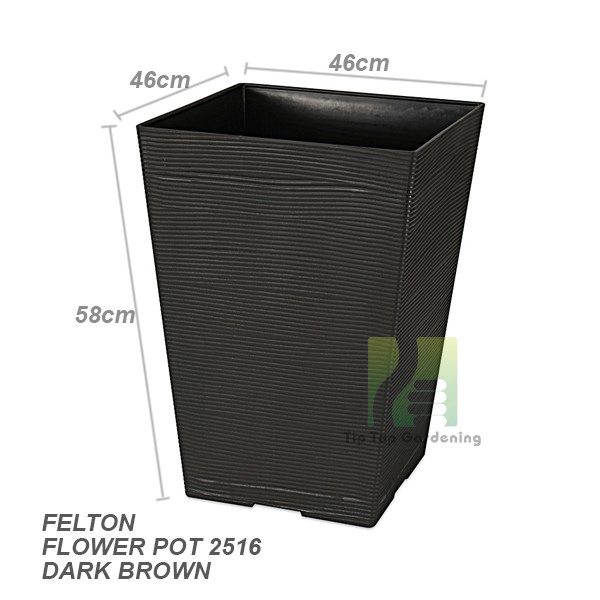 Extra Large Felton Square Flower Pot 2516 Height 58cm / Pasu Bunga Pokok Berkebun Bonsai