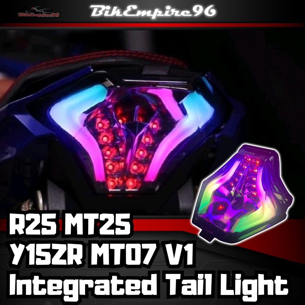 R25 MT25 Y15ZR MT07 V1 Integrated Tail Light Rainbow | Bikempire96.com