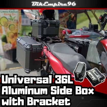 Universal Aluminum Side Box 36L Side Luggage Cases Storage Trunk