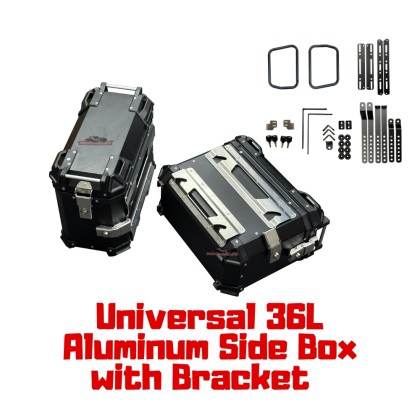 Universal Aluminum Side Box 36L Side Luggage Cases Storage Trunk