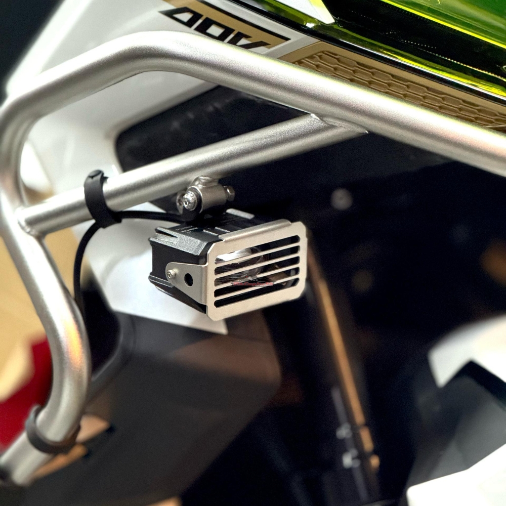 Protection Phare Antibrouillard Zontes 368G - Grille Métal Noir, Résistante Aux Impacts, Pour Feux LED, Accessoire Moto - 8