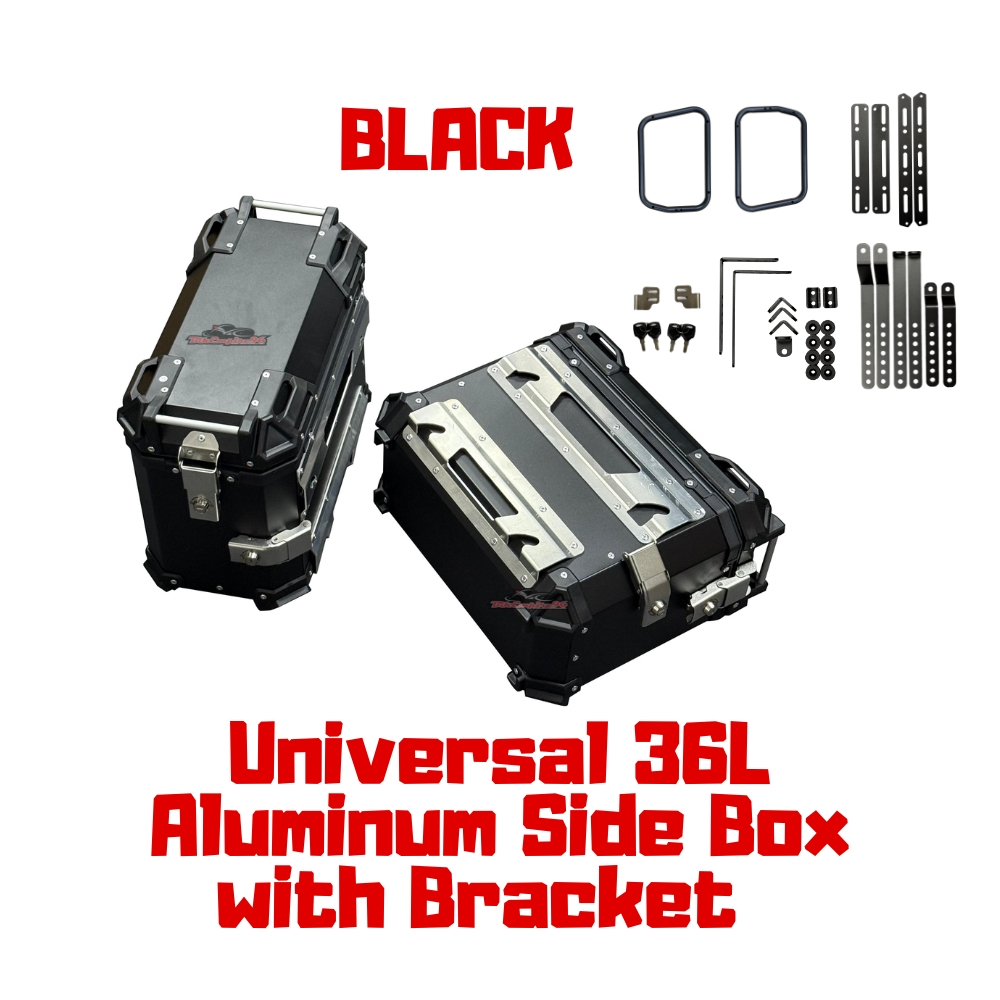 Universal Aluminum Side Box 36L Side Luggage Cases Storage Trunk