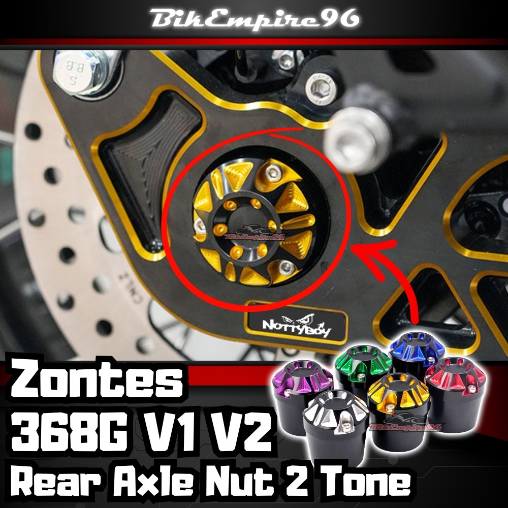 光輪 Zontes 368G V1 V2 Axle Nut 2Tone Color Rear Wheel Axle Fork Cap
