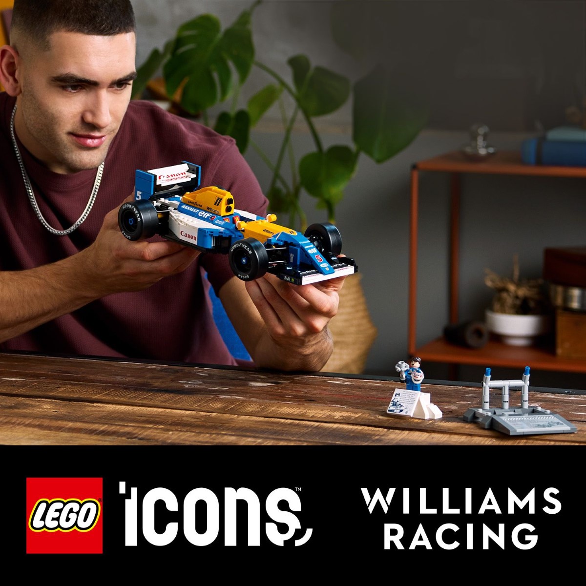 LEGO 10353 Icons Williams Racing FW14B & Nigel Mansell Building