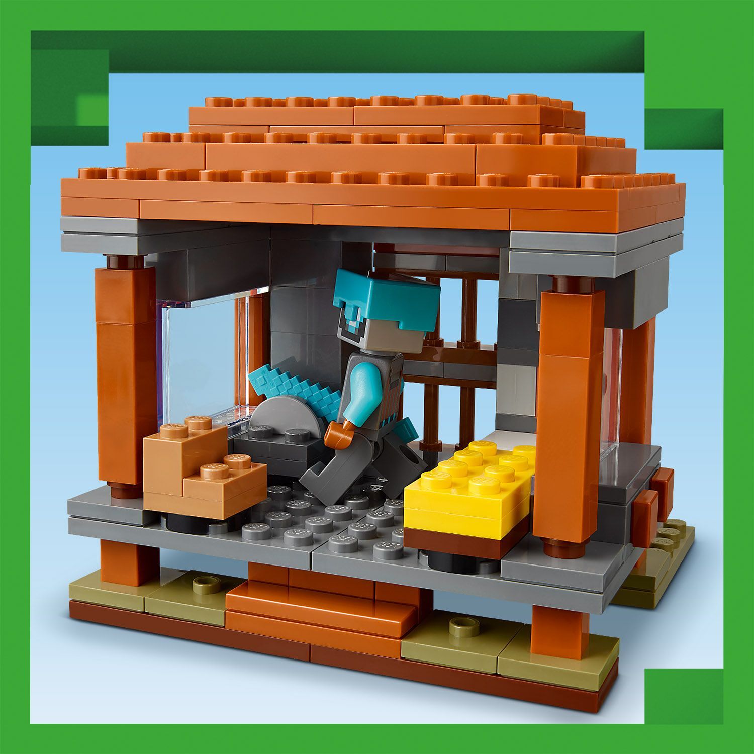 Minecraft Raveger Toy LEGO 21278 Minecraft The Pillager Outpost and Ravager Building Toy Set