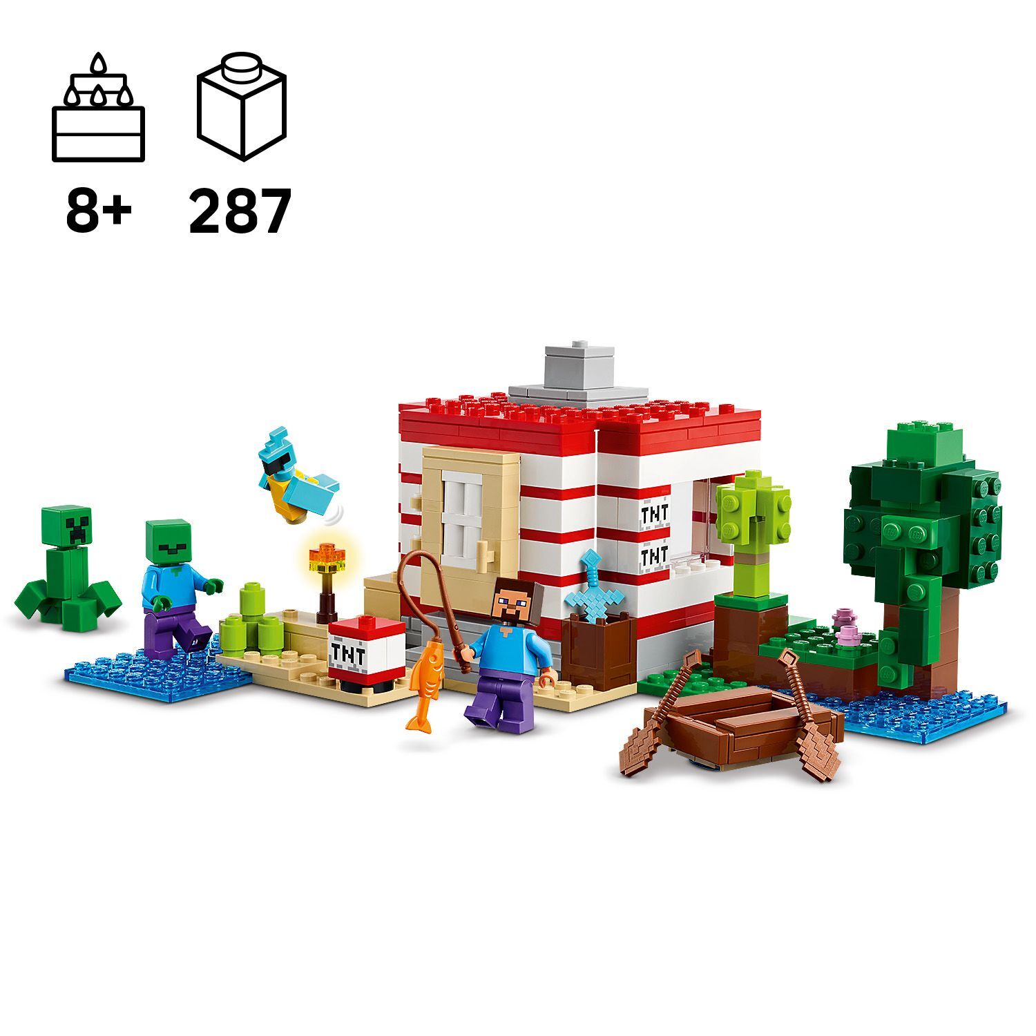 LEGO 21275 Minecraft The TNT Jungle House Building Toy Set