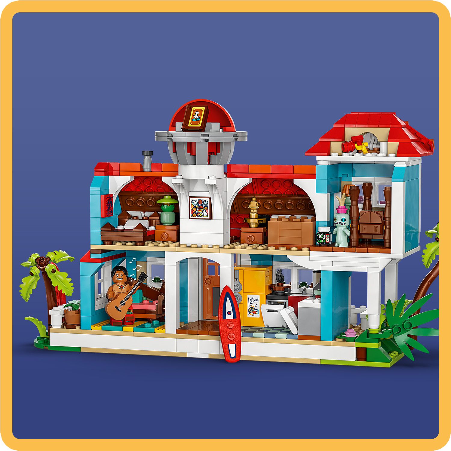 LEGO 43268 Disney Lilo and Stitch Beach House Building Toy Set (834 Pieces)