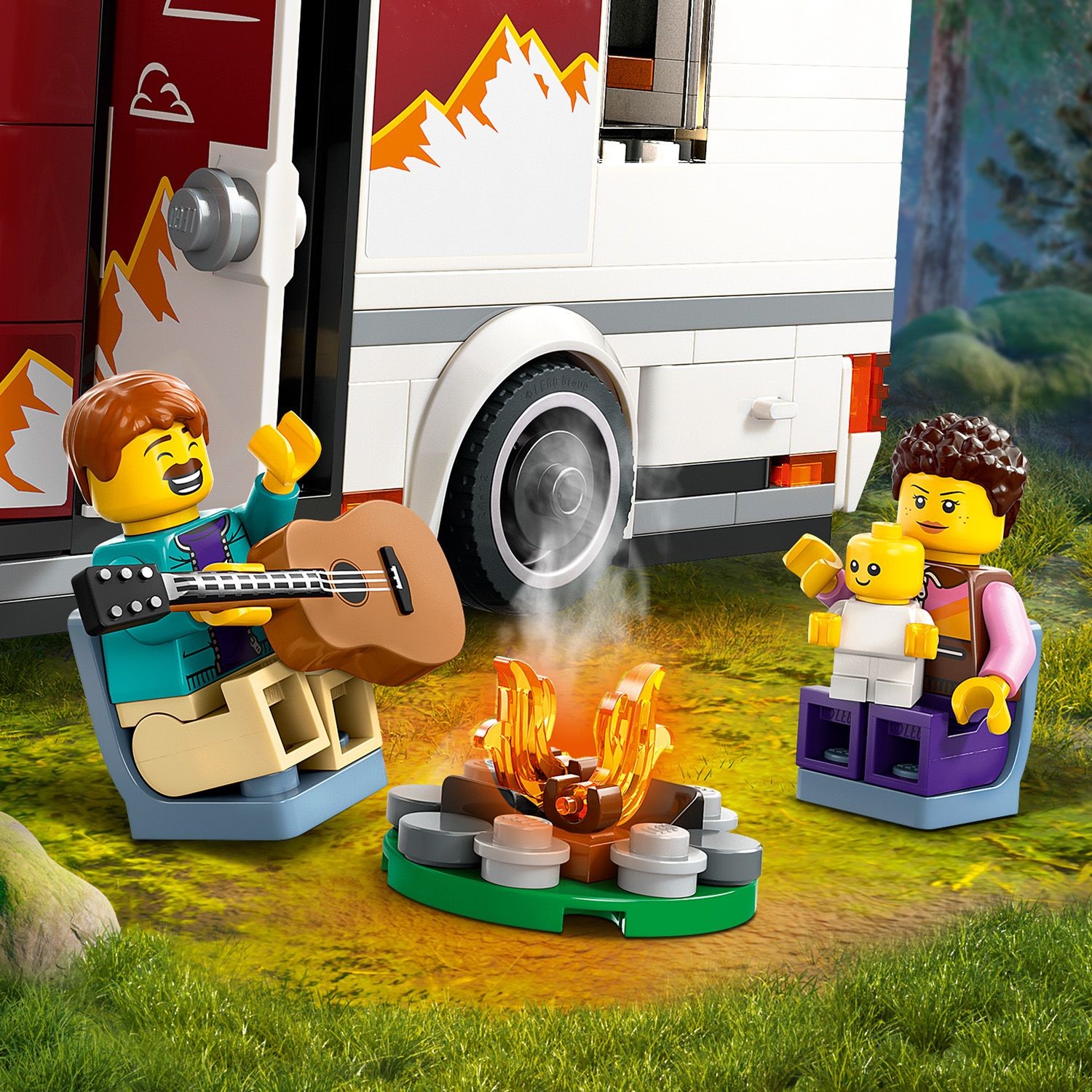 Lego Rv Long LEGO 60454 City Holiday Adventure Camper Van Building Toy Set (385 Pieces)
