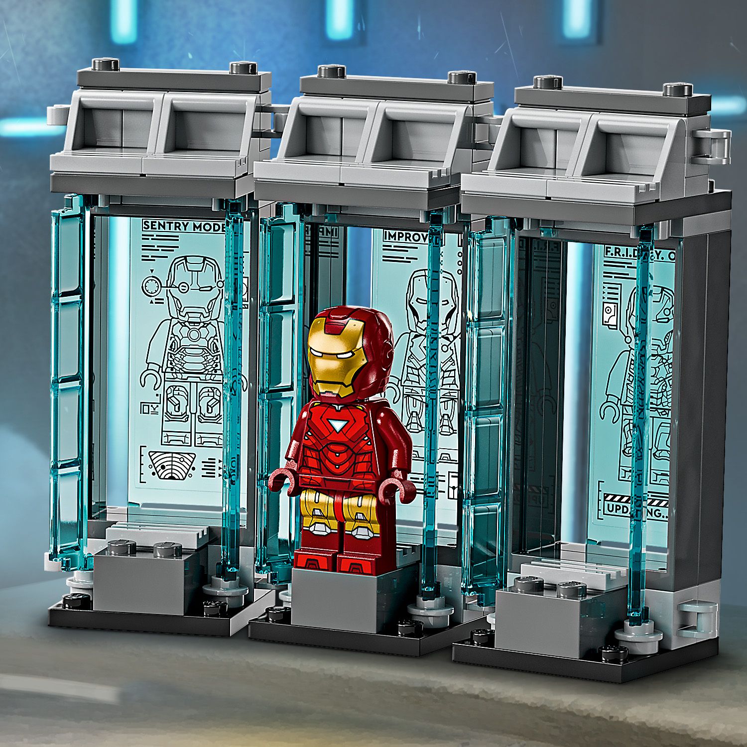 LEGO 76315 Marvel Super Heroes Iron Man's Laboratory: Hall of Armor ...