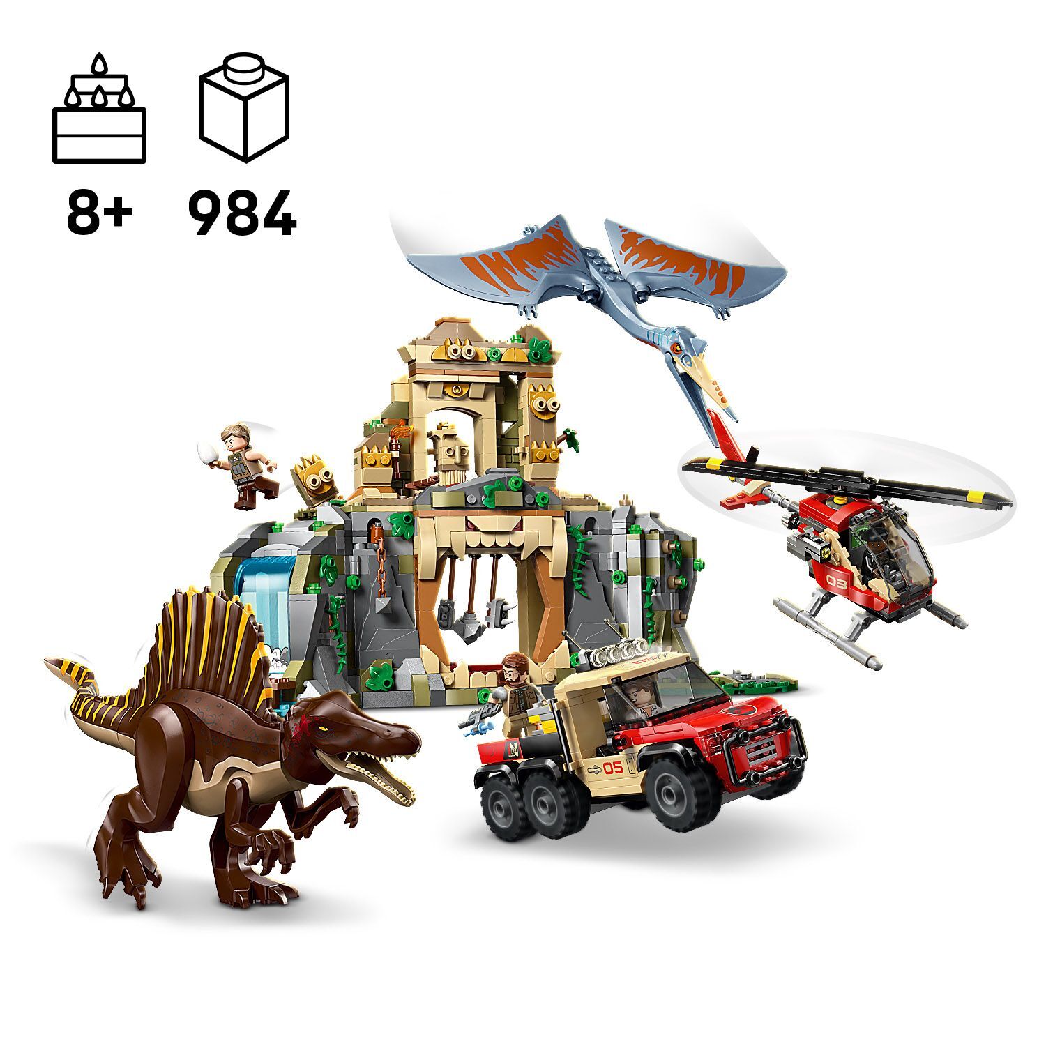 LEGO 76976 Jurassic Spinosaurus & Quetzalcoatlus Air Mission Building ...