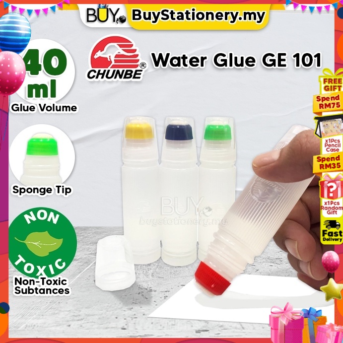 Chunbe 40ml Water Glue Adhesive Liquid Glue Gam Kertas GE101 (1s/Pcs
