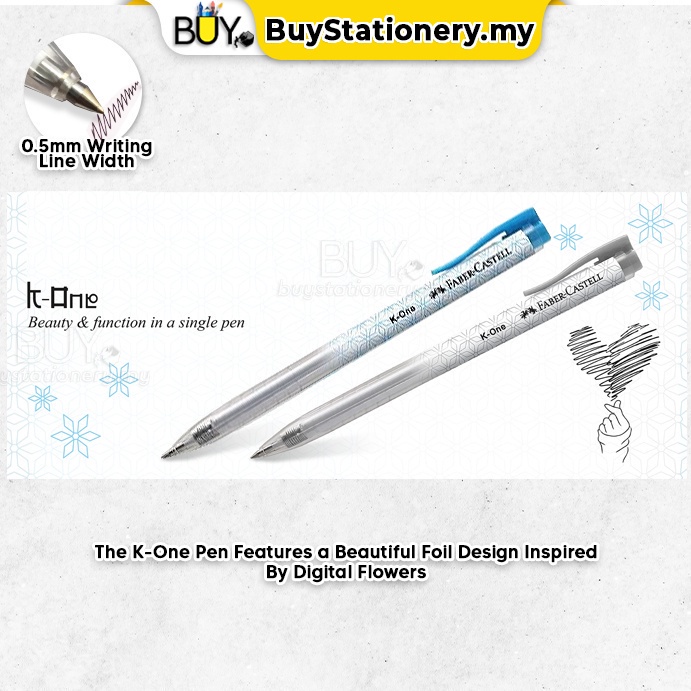 Faber Castell Pen 10pcs K One 0.5 Gel Pen Retractable 0.5mm Black