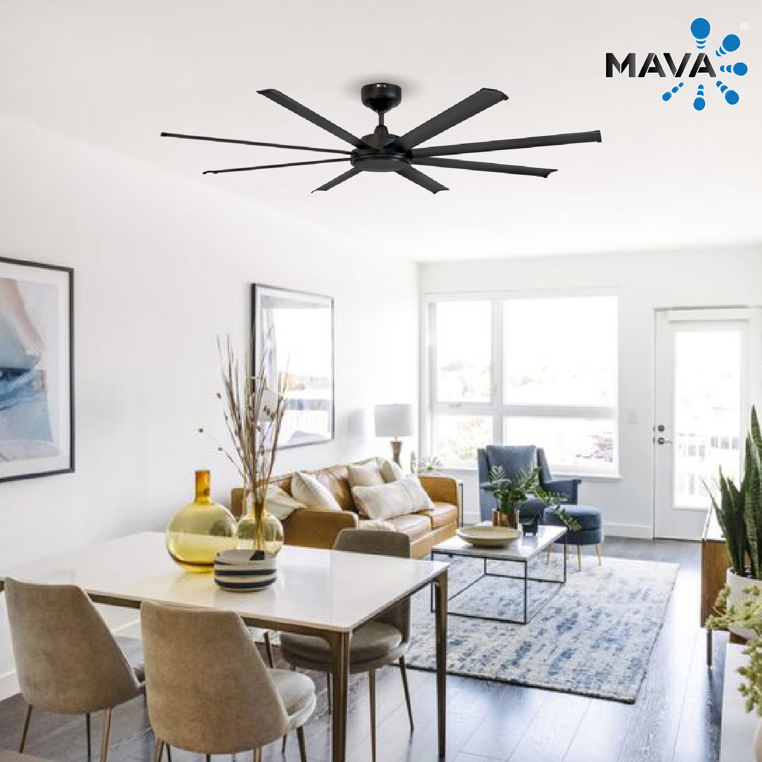 MAVA CEILING FAN TITAN DC(RF) 80'' 5 SPEED 8 BLADES | Ck Lighting Online Store