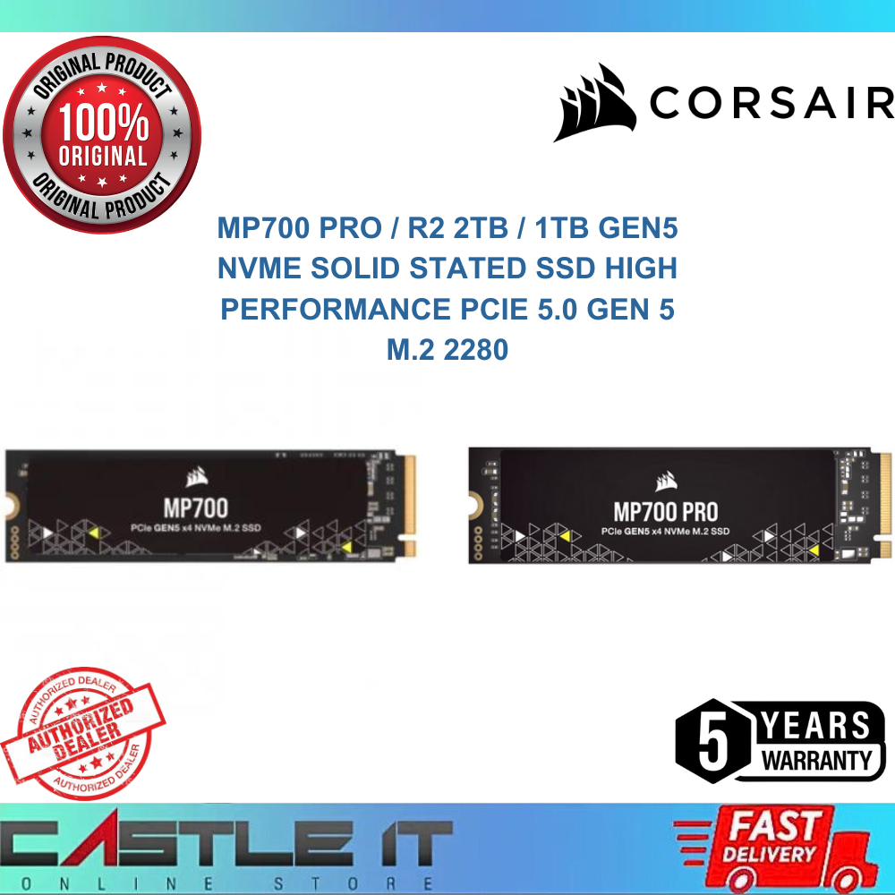 Corsair MP700 R2 2TB 1TB GEN5 NVME Solid Stated Drive SSD High