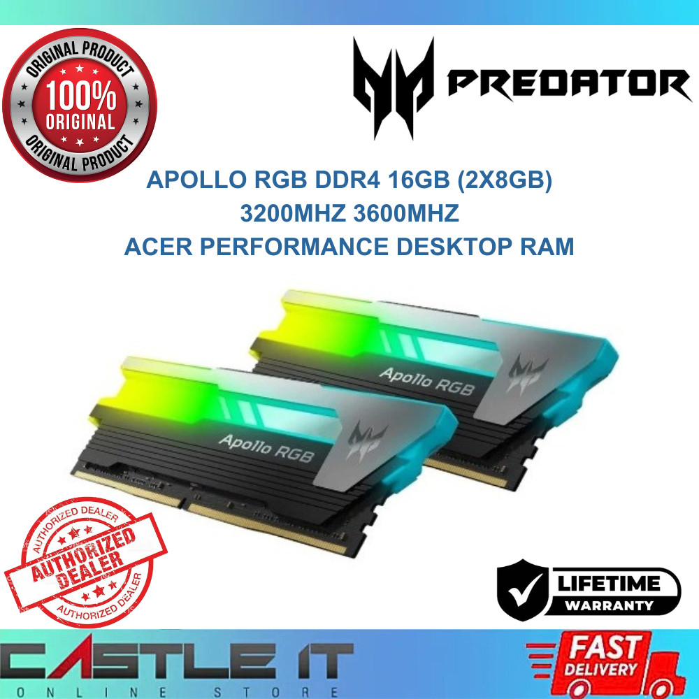 Predator APOLLO RGB DDR4 16GB (2x8GB) 3200MHZ 3600MHZ PC3200