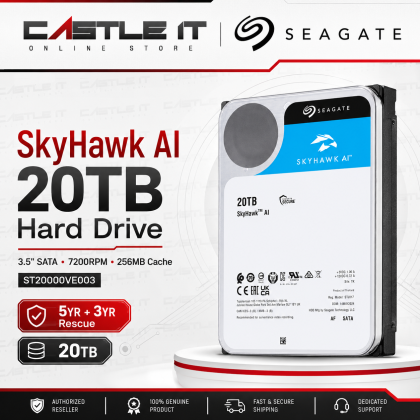 Seagate SkyHawk AI Surveillance HDD 8TB 10TB 12TB 16TB 20TB SATA
