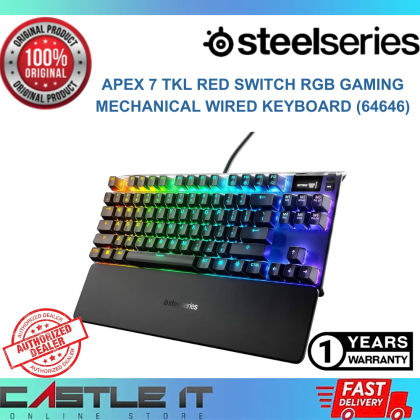 SteelSeries APEX 7 TKL RED Switch RGB Gaming Mechanical Wired