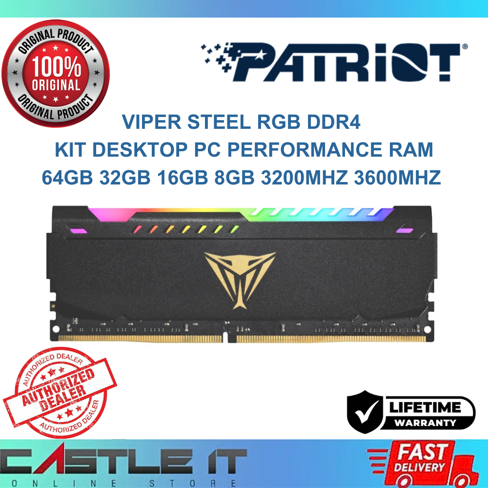 Patriot Viper Steel Series 16gb Patriot VIPER STEEL RGB DDR4