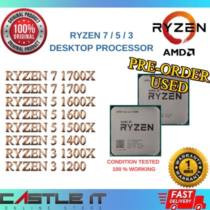 R5 1400 R7 1600x AMD Ryzen 1700X 1700 R5 1600X 1600 1500X 1400