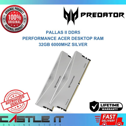 Predator Pallas II DDR5 6000MHz RAM 32GB 64GB CL30 CL32 CL36 Black