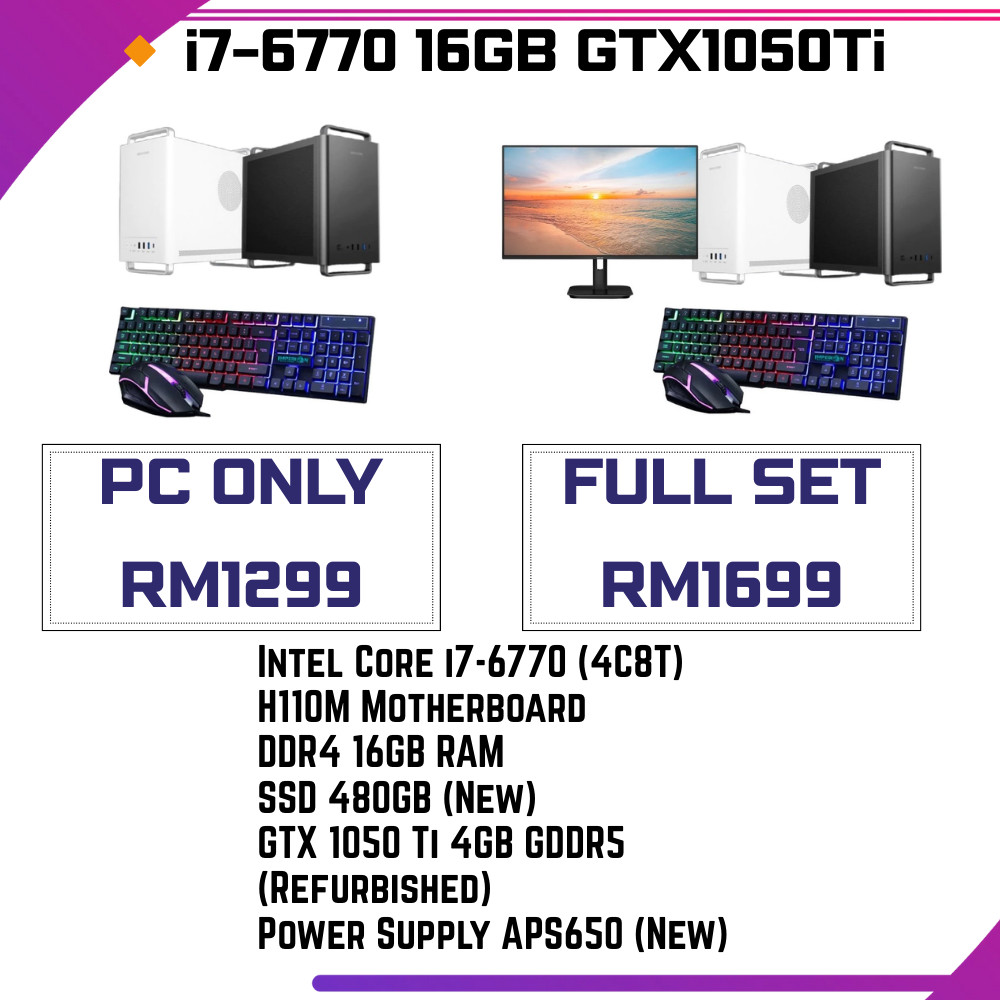 Intel Core I7 I7 3770 Gtx 1050 Ti PC Intel Core I7 I5 I3 ENVISION MATX