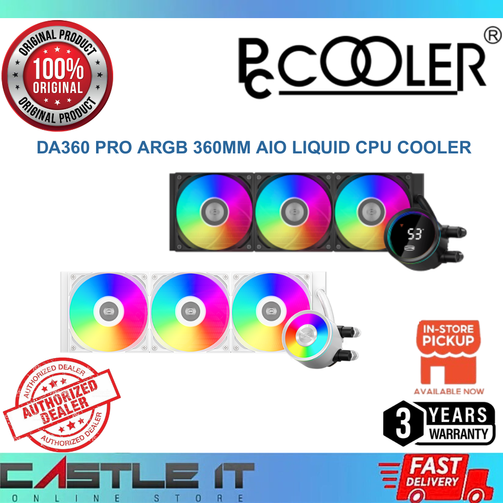 PCCOOLER CPS DA360 PRO ARGB 360mm AIO Liquid CPU Cooler | Castle