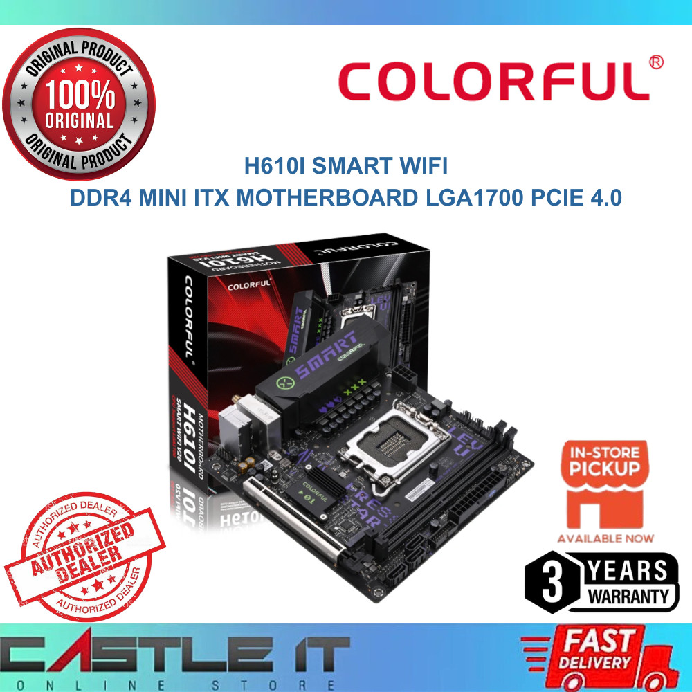 Colorful H610I Smart WiFi DDR4 Mini ITX Motherboard LGA1700 PCIe