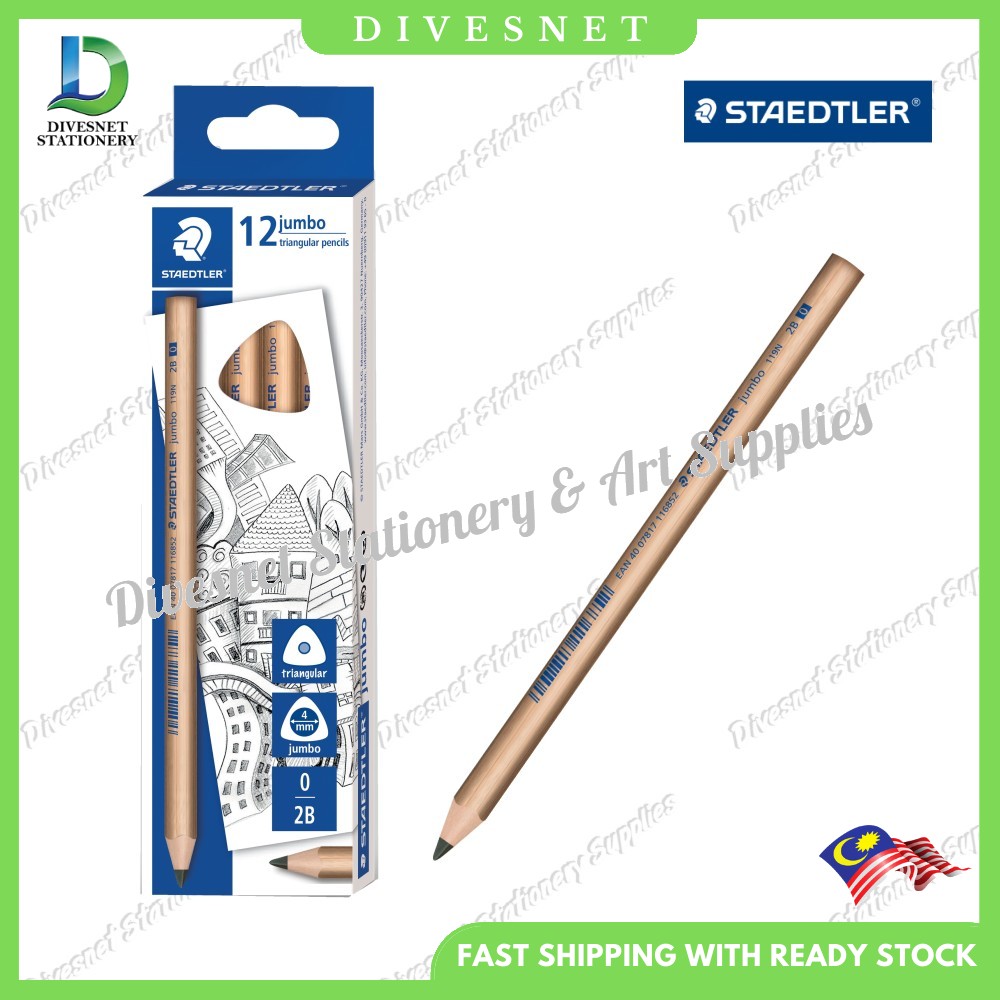 Staedtler 2B Pencil Jumbo Triangular 12'S 119N-2B