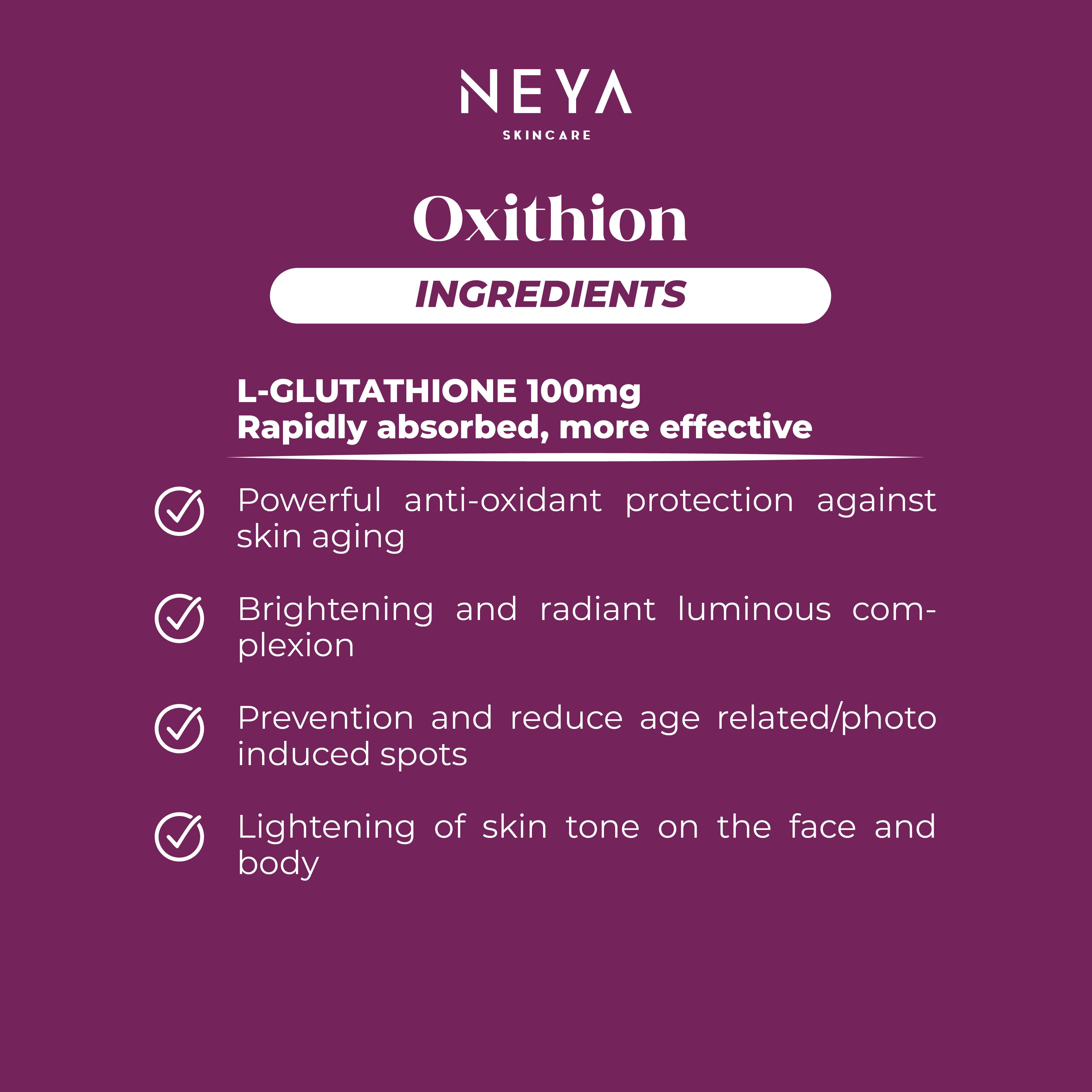 oxithion glutathione A must have oral supplement for brighter and lighter skin tone! OXITHION,  the food supplement containing reduced L-Glutathione and is available at W  Clinic! Many studies have shown Glutathione superior benefit in main image 0