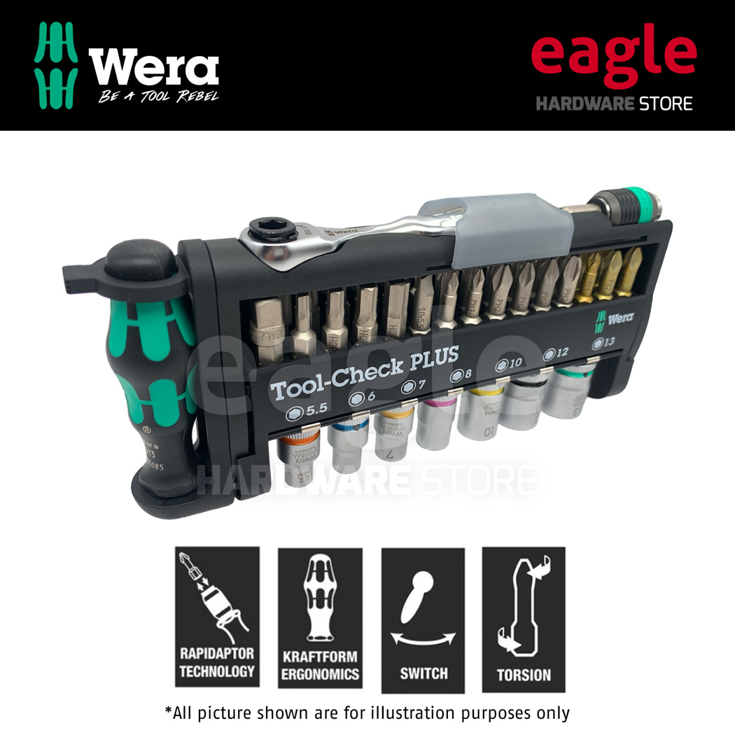 Wera 05056490001 Tool-Check Plus Bit Ratchet Set With Sockets