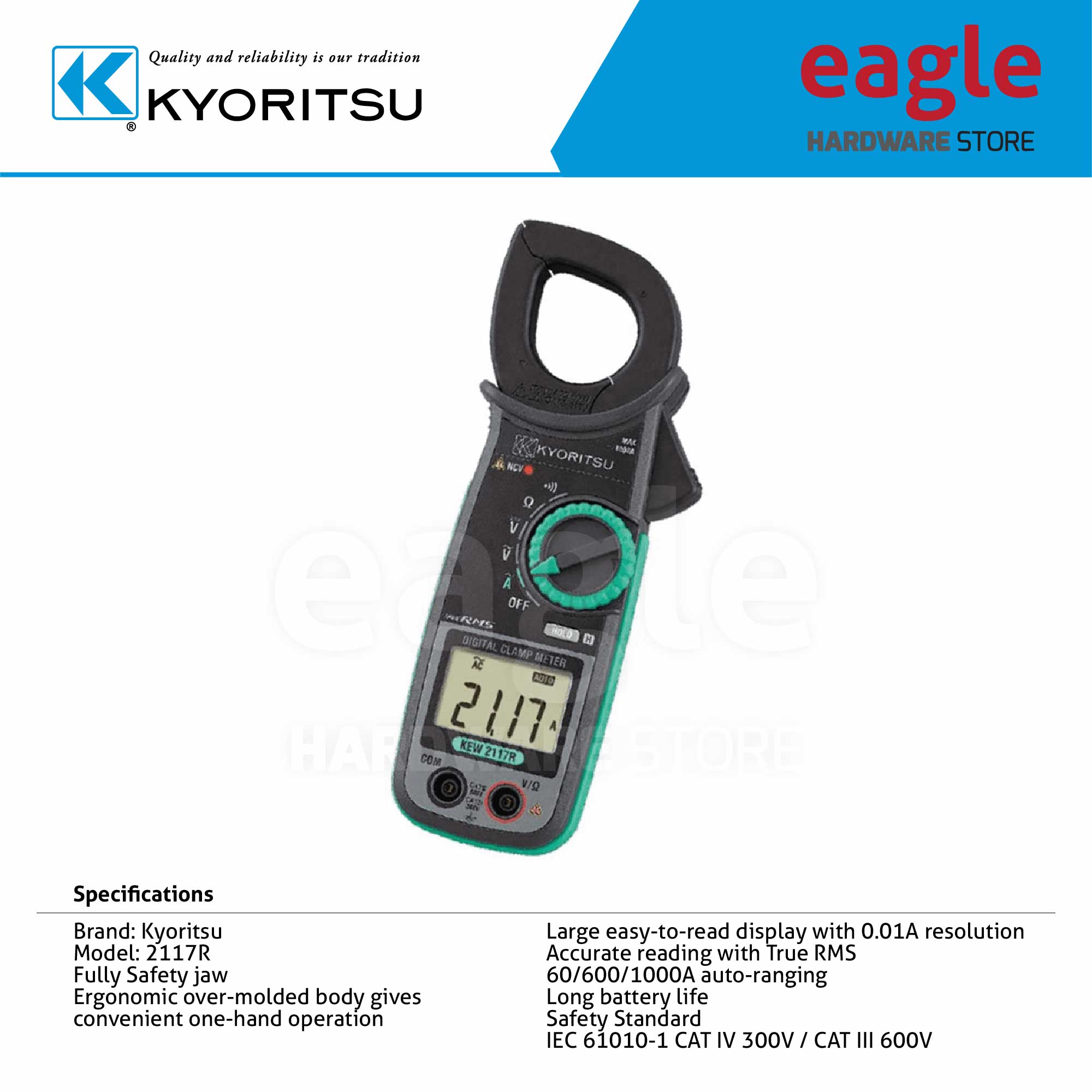 Kyoritsu 2117R AC Clamp Meter | Eagle Hardware Store