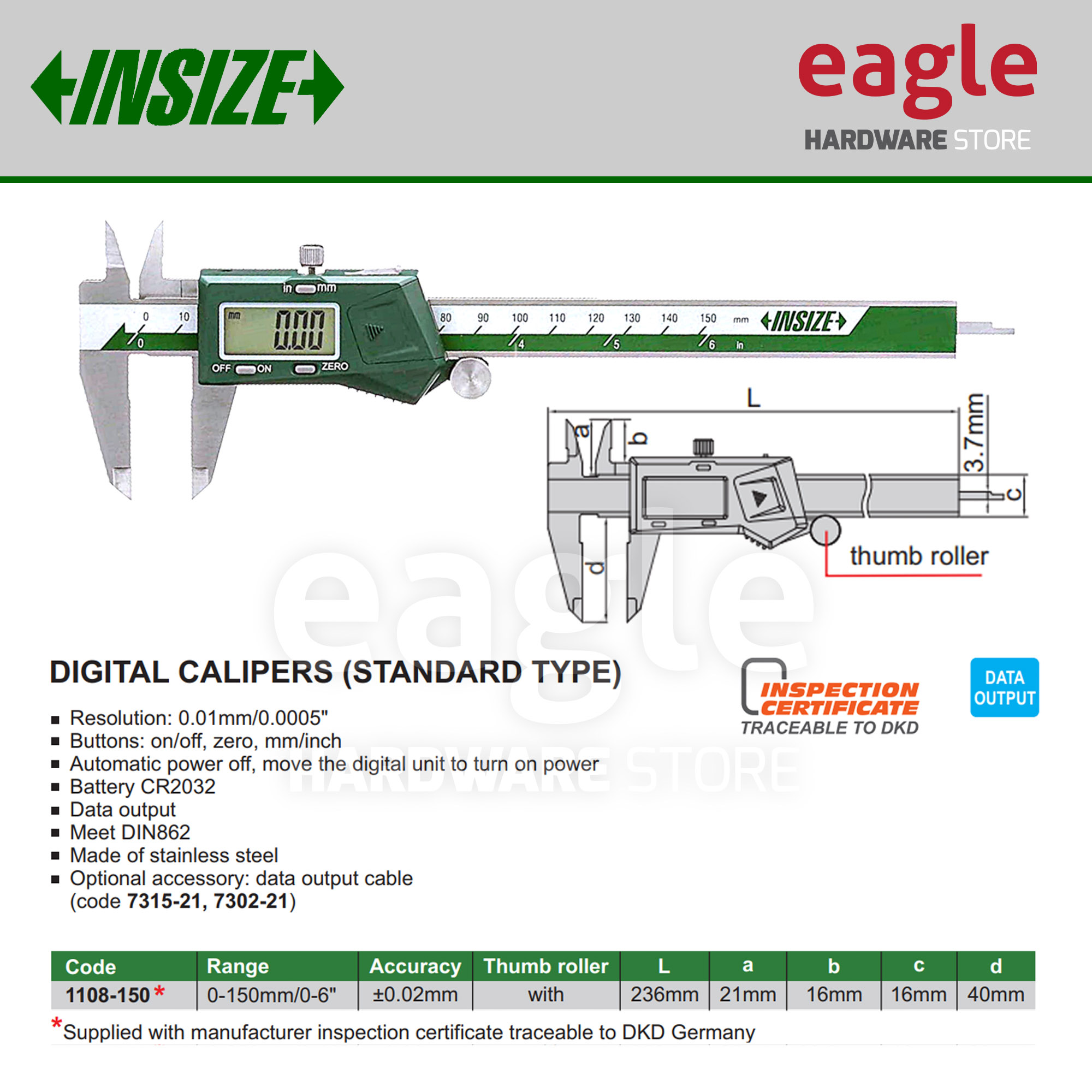 Insize 1108-150 150mm ( 6