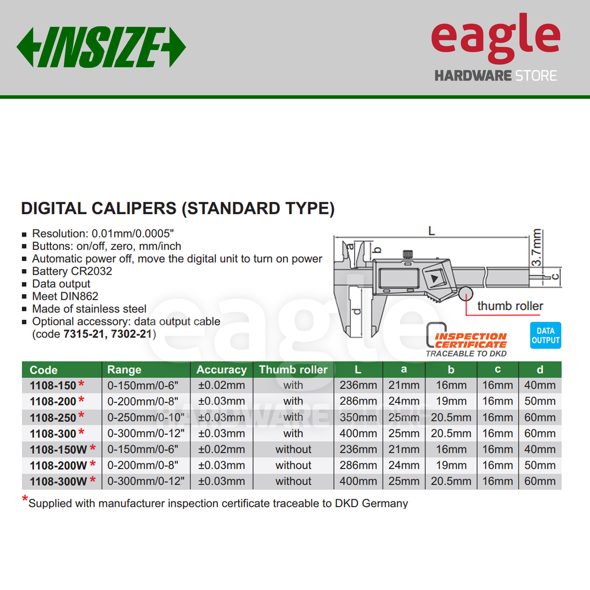 Insize 1108-200 200mm ( 8