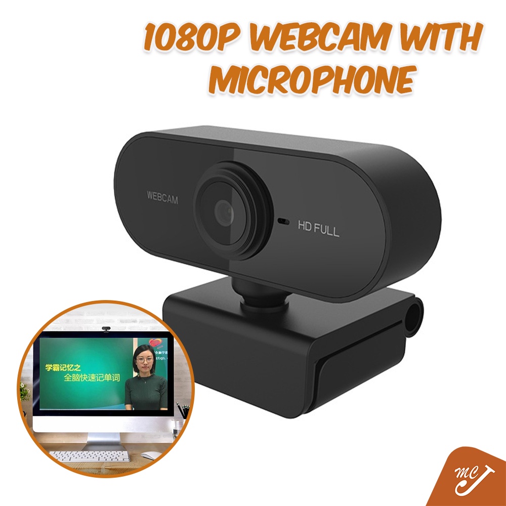 1080P Webcam, USB Desktop Laptop Camera, HD Online Class Video Live Camera, with Microphone for Desktop Laptop PC Live Broadcast Online Course Education