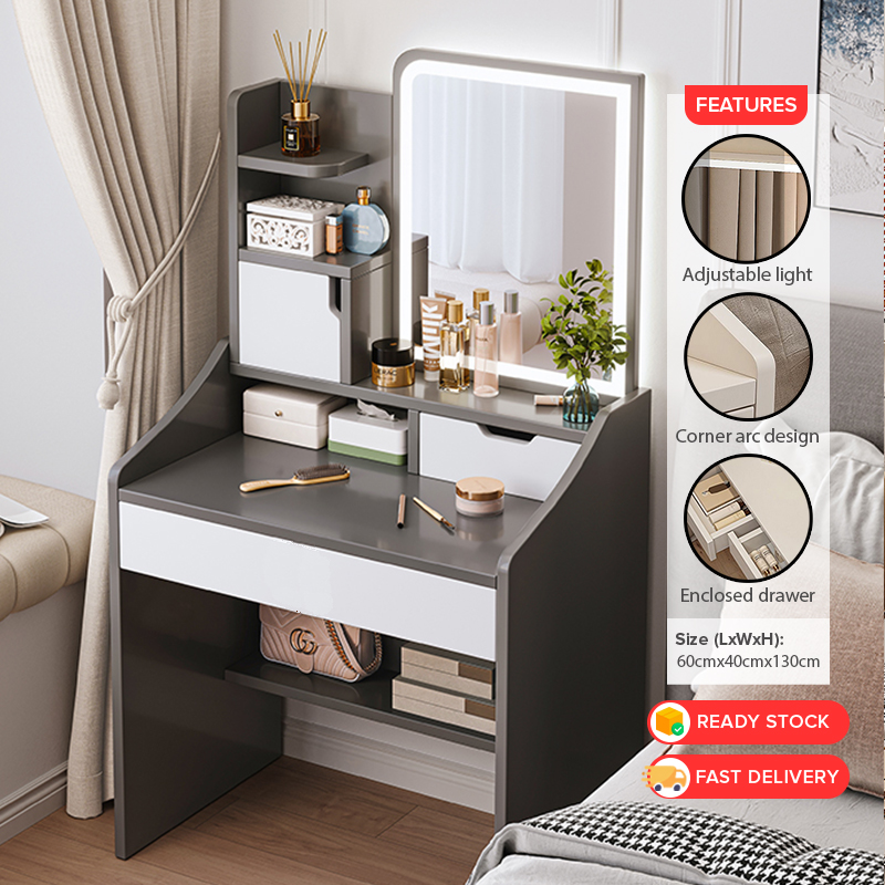 GDeal Dressing Table With Mirror Lighting Desk Cosmetic Tables Makeup Dressing Table Vanity Table Mu