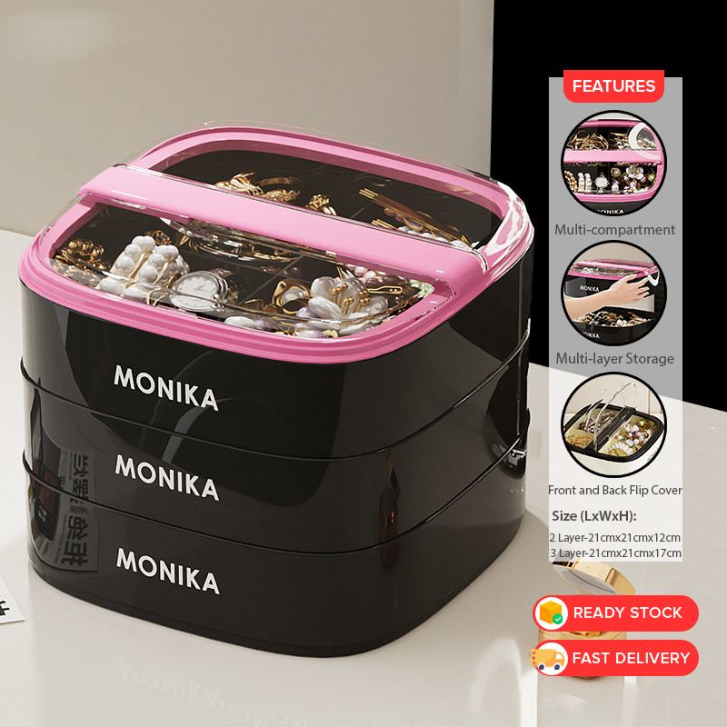 GDeal Cosmetic Storage Box Dressing Table Multilayer Multi Compartment Accessory Jewelry Kotak Penyi