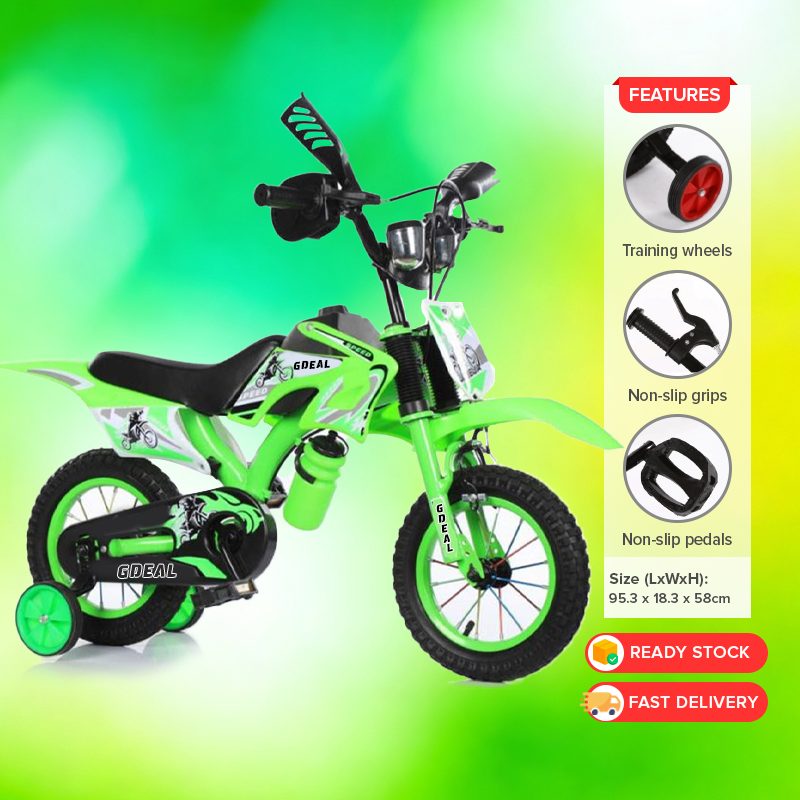 GDeal 16inch Basikal Budak Gaya Motosikal Children Mountain Bike Kids Bicycle Motocross Motor Scramb