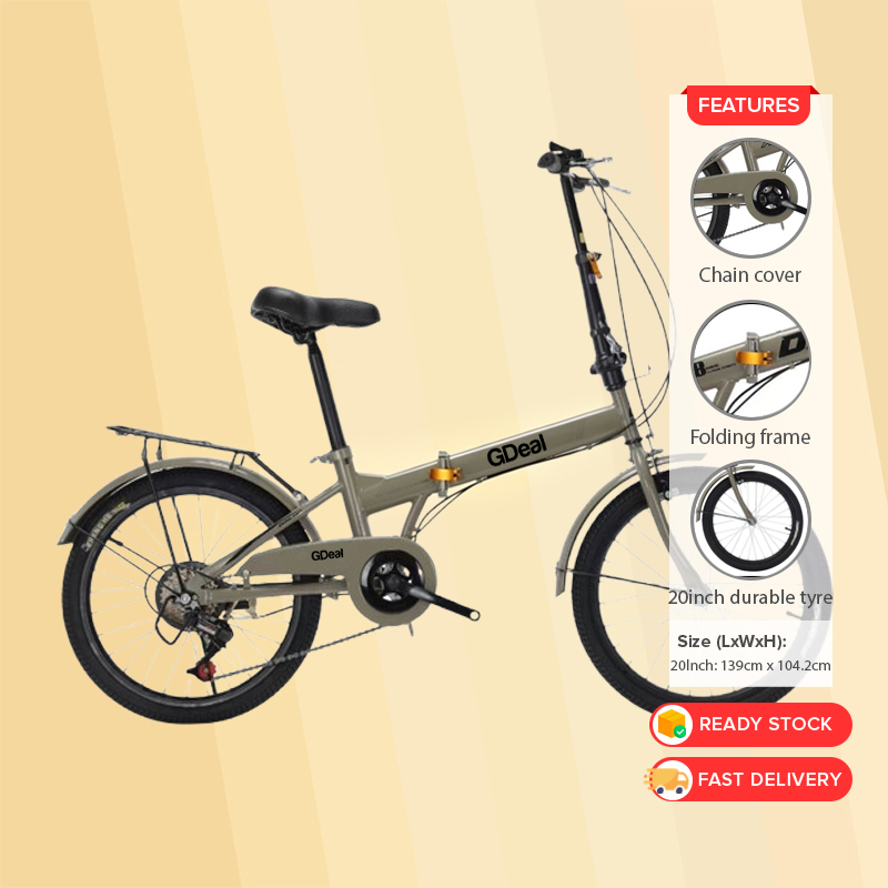GDeal 20 Inch Foldable Bicycle Cycling Off-road City Road Bike Anti Slip Tire Lightweight Bike for