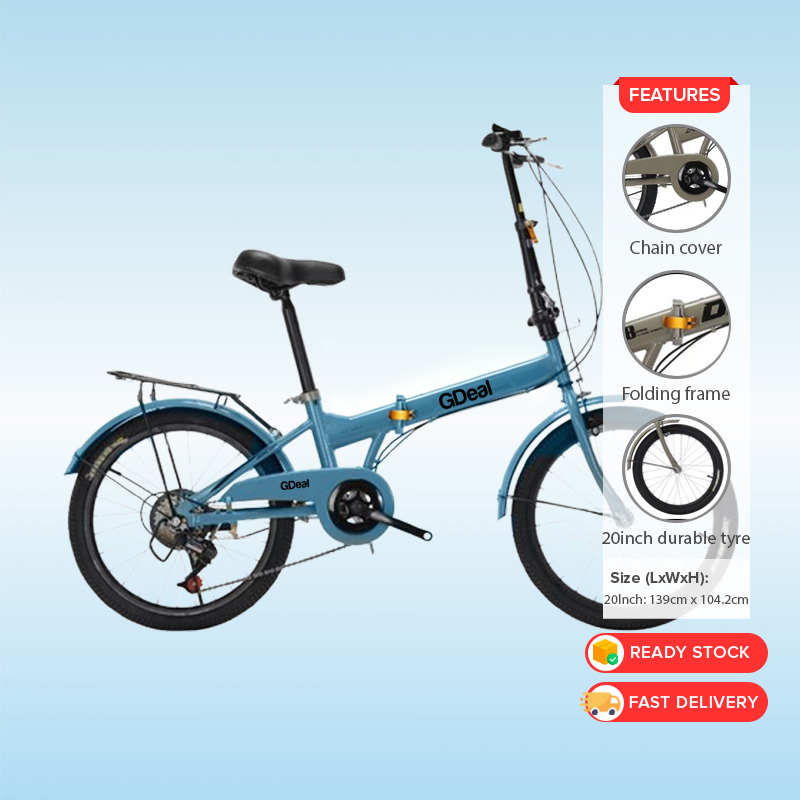 GDeal 20 Inch Foldable Bicycle Cycling Off-road City Road Bike Anti Slip Tire Lightweight Bike for