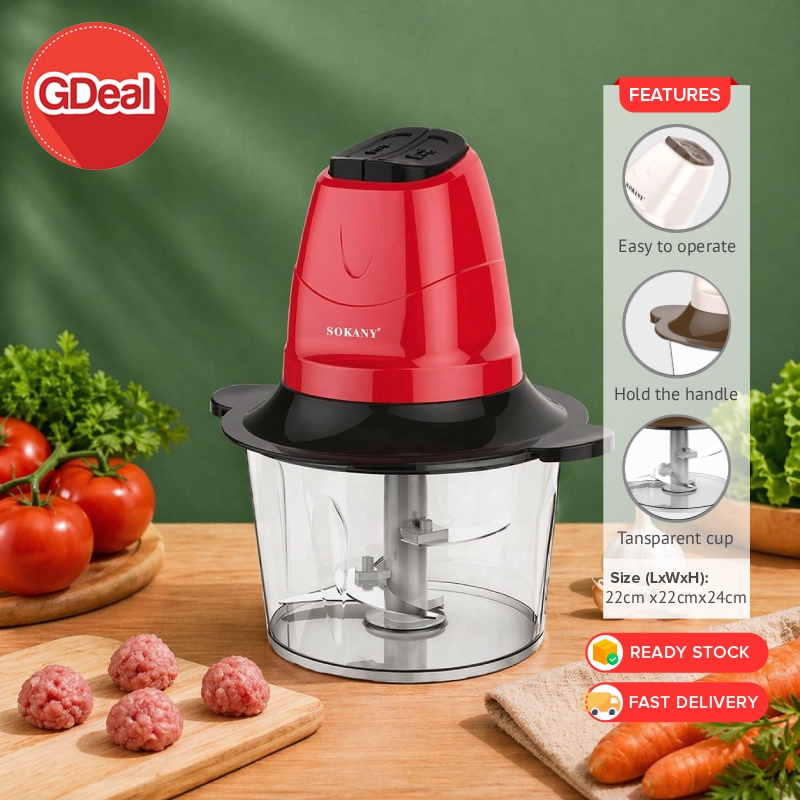 GDeal 2L Food Processor Blender Large Capacity Household Electric Mini Multi Functional Meat Grinder