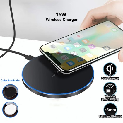 Mobile Phone Fast Wireless Charger 15W Magnetic Safety Type C Cable  Magnetic Safety Aluminum Alloy Desktop Charger